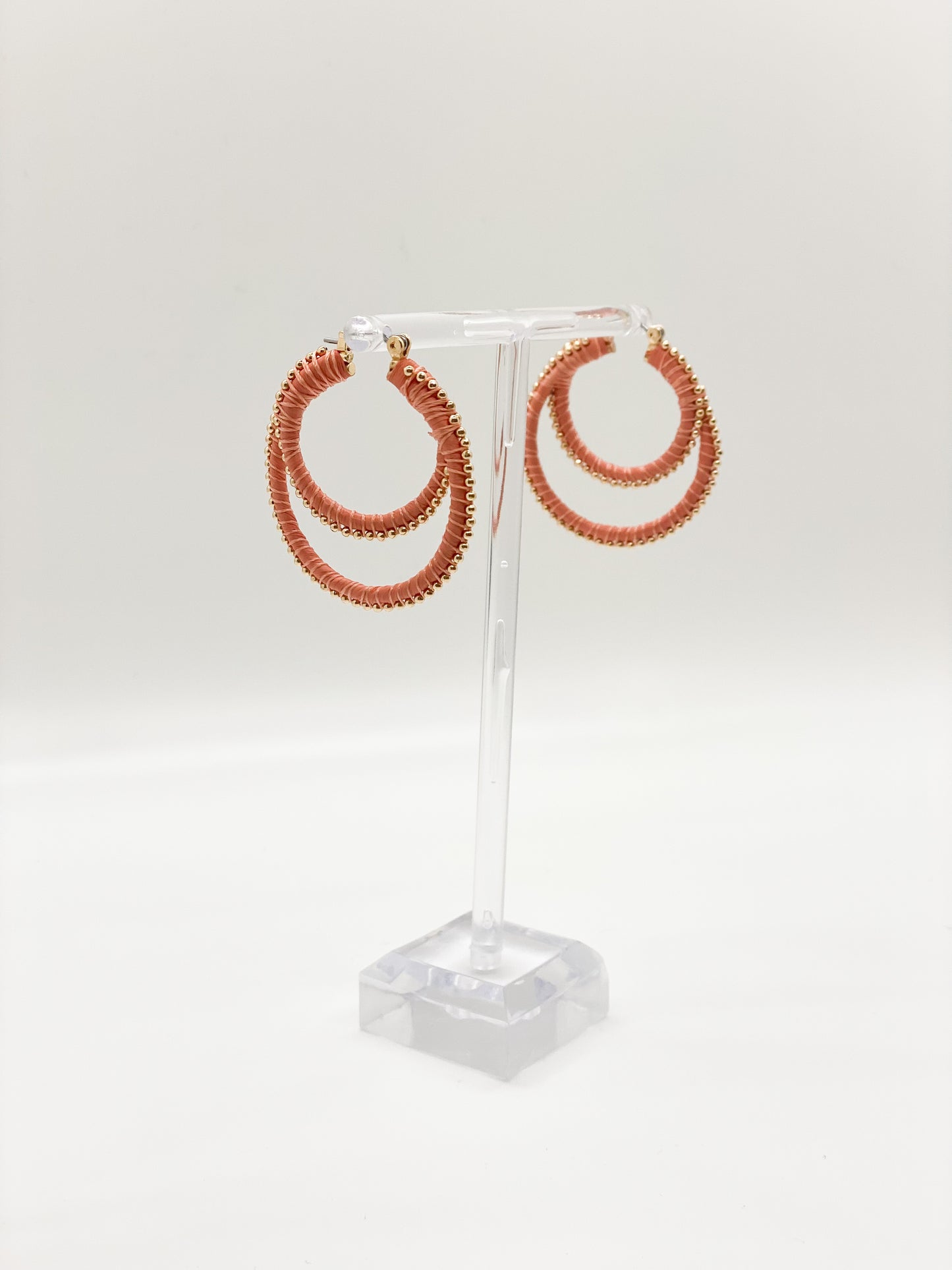 Peach Ring Earrings