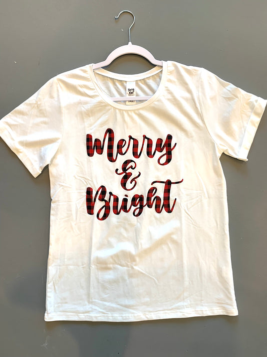 Merry and Bright Cuffed Sleeve Tee
