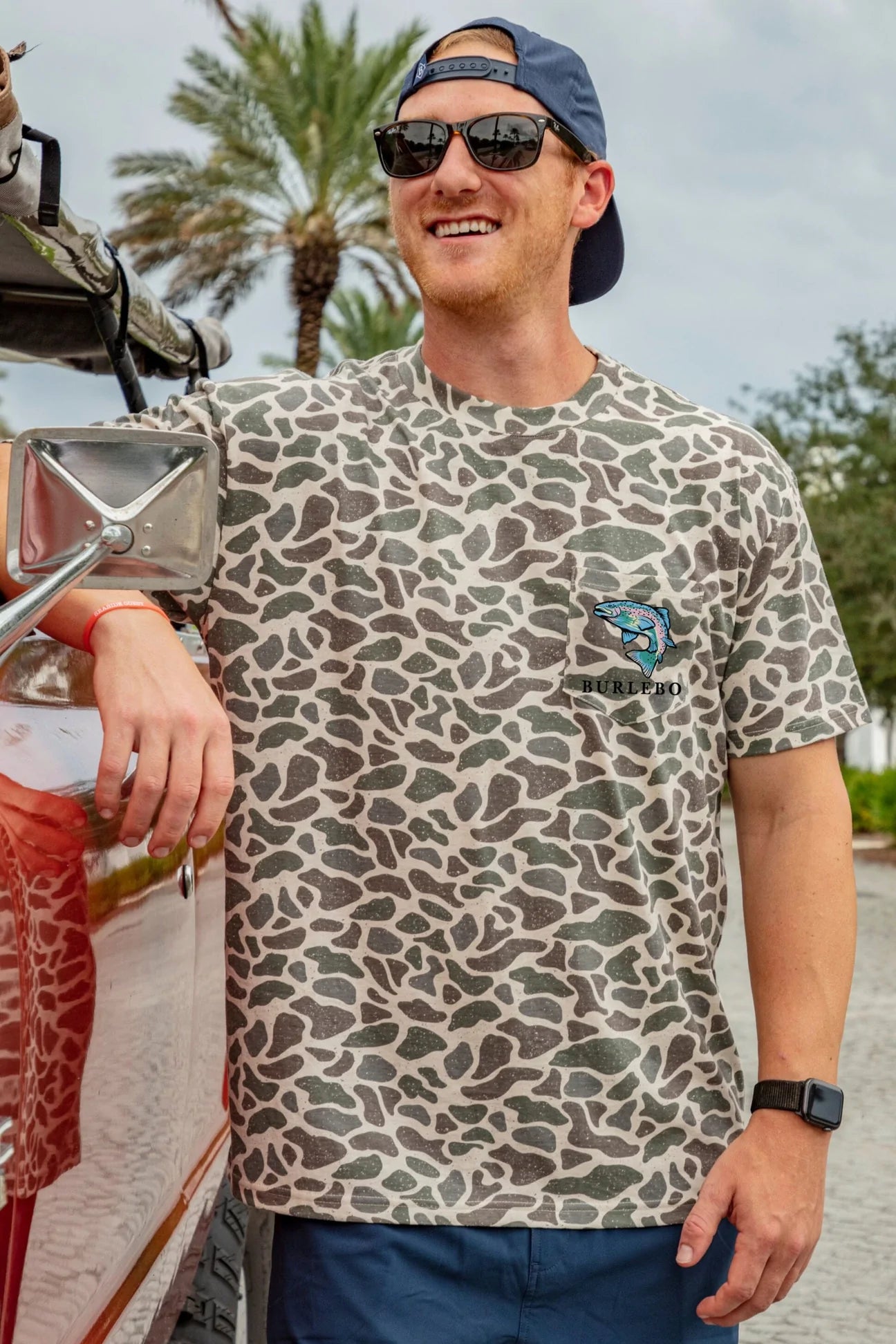 Burlebo Camo Tee with Trout Pocket
